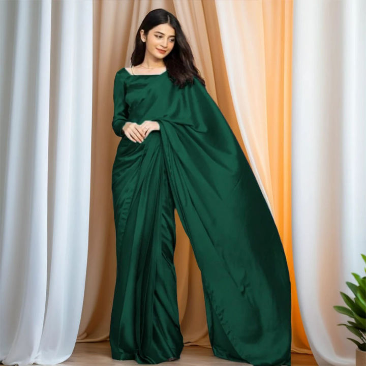 Silk Saree for Women, Ready-to-Wear Stitched Traditional Dress
