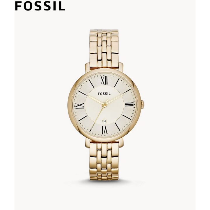 Fossil Jacqueline Gold-Tone Stainless Steel Analog Watch for Women- ES3434
