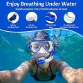 Diving Goggles Mask with Silicone Breathing Tube Snorkle Set for Swimming Equipment Adult PVC Tempered Glass Diving Goggles Mask for Underwater Sports Diving Swimming Mask (Random Color). 