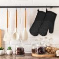 2 Pcs Heat Proof Oven Gloves Pair with Cotton Quilted Design for Kitchen Safety, Perfect for Cooking, Baking, BBQ, and Hot Utensils Handling. 