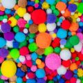 Multi Color Pom Pom Balls for DIY Craft Making (Pack of 100+ Pieces) Assorted Sizes. 