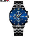 New CUENA/ Caddy Men's Watch Quartz Watch Steel Band Calendar Fashion Watch Factory. 