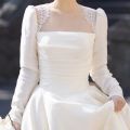 New Autumn And Winter Long Sleeve Advanced Texture Satin Simple Dress. 