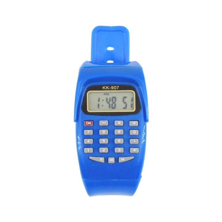 Handheld Pocket Calculator Watch Kids Watch Silicone Multi-purpose Date Time Electronic Wrist Calculator Watch Exam Tool