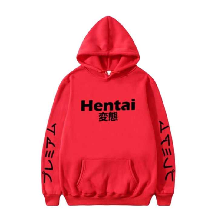 Hentai japanese printing fleece hoodie for  men