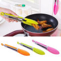 Stainless Steel Silicone Food Tong BBQ Salad Bread Kitchen Cooking Food Clip. 