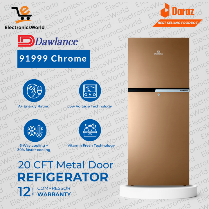 Dawlance Refrigerator 91999 CHROME 20 Cubic Feet (Low Voltage Operat )-12 Years Compressor Warranty