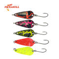 Hexakill 1pcs 1.4g/1.8g/2.2g/2.8g/3g/3.3g fishing metal colorful spoon baits metal spinner lure mini bait for trout single hook. 