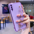For Samsung Galaxy A7 2018 Back Cover + Love Heart Bracelet Luxury Glossy Shiny Plating Bumper Ladies Case Soft Silicone Protective Phone Cases. 