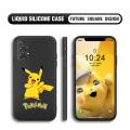 UCUC for Samsung Galaxy A72 4G / 5G Case Cute Cartoon Pikachu Cover Thin Soft Luxury Square Liquid Silicone Phone Case. 