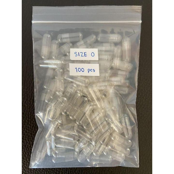100 Transparent Empty Capsule Shells 0 size