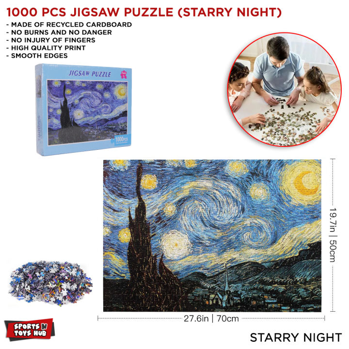 1000 Pcs Jigsaw Puzzles For Kids and Adults Puzzle For Teenagers 1000 Pieces Fun and Challenging Family Game (Starry Night)