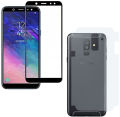 Samsung Galaxy A6 Plus Glass Protector 9D|5D|6D|10D|11D|21D Black Tempered Glass Screen Protector Full Glue Edge To Edge + Back Matte Protector Soft Skin Sheet Soft Film Protection For Samsung Galaxy A6 Plus. 
