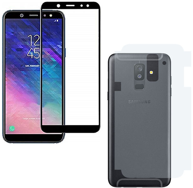 Samsung%20Galaxy%20A6%20Plus%20Protection%20Bundle:%20Tempered%20Glass%20Screen%20Protector%20Full%20Glue,%20Back%20Matte%20Protector%20Soft%20Skin%20-%20Image%203