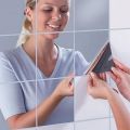 16pcs DIY Square Mirror Tile Wall Sticker Self Adhesive Room Decor for Modern Art. 