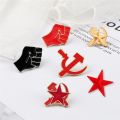 Raised Fist of Solidarity Enamel Pin Soviet Union Star Retro USSR Symbol Brooches Bag Hat Clothes Lapel Pin Badges Jewelry Gifts. 