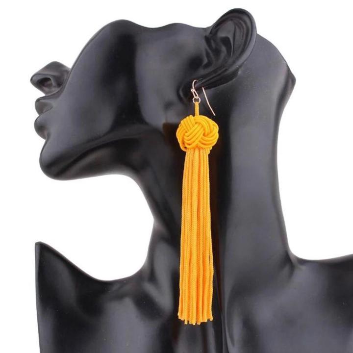 new thread Bohemian Handmade colours Weave Drop thread  Earrings