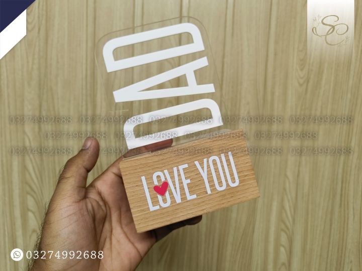 Happy Father's Day Gift - Customized Table Top with Name/Message - Home Decor, Table Top