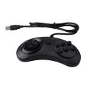Gamepad Wired 6-Key Usb Game Controller Joypad For Sega Genesis / Md Pc / 2 Y1301 / Mac Mega Drive Black Plastic. 