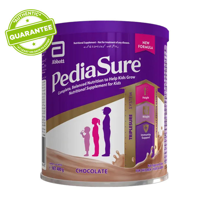 Pediasure Triplesure Chocolate Milk Powder 400 G For Kids Complete Balanced Nutrition Growth Support