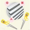 1 Pair Stainless Steel Cartoon Training Chopsticks Training Helper Chopsticks. 
