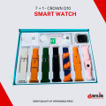 Crown Q10 7+1 Ultra 2 smartwatch - 7 strap + 1 Dial smart watch - wireless charging ultra smart watch - bluetooth call watch with extra straps - 7 strap mobile watch for boys - ultra watch for men - touch watch for girls - calculator watch - boyswatch. 
