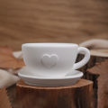 3D Tea Cup Love Silicone Mold With Tray DIY Gypsum Cement Coffee Cup Decoration Storage Plate Ornament Mold Home Handicraft. 