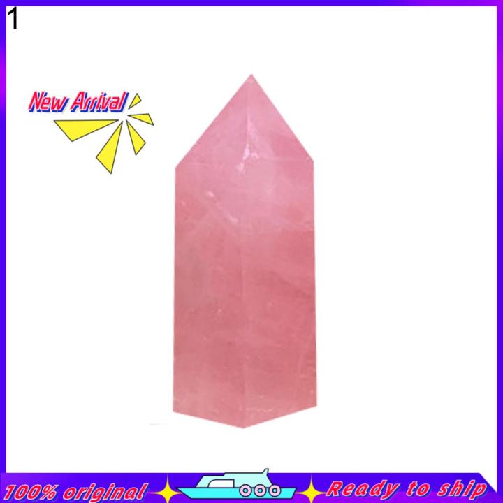Rose Quartz Pillar Exquisite Fine Workmanship Compact Delicate Hand-made Faux Crystal Wand Decor for Home