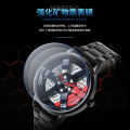 Trendy Sports Car Wheel Hub Brake Caliper Black Technology Stitching Design Large Dial Fashion Watch Swiss Watch. 