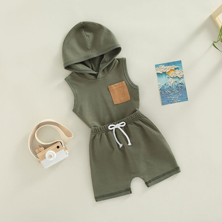 Infant%20Baby%20Boy%202%20Pieces%20Outfits,%20Patchwork%20Hooded%20Sleeveless%20Tank%20Tops%20+%20Elastic%20Waist%20Solid%20Color%20Shorts%20Summer%20Set%20-%20Image%204