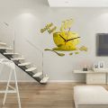 Creative Coffee Cup Shaped Wall Clock Modern Design 3D Mirror Wall Clocks Stickers for DIY Home Room Kitchen Wall Decorations. 