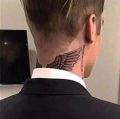 Waterproof Temporary Tattoo Bieber's Wing Angel Flash Tattoo - Neck Tattoo. 