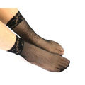 pack of 2-Black Mesh Lace Net Socks For Women. 