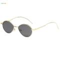 3X Vintage Small Oval Frame Women's Sunglasses Gold Frame Gray Lens. 