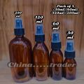 (120ML)../Mini Spray Bottle Beauty Empty Amber Glass Bottles Essential Oil Mist Spray Container Case Refillable Travel Bottle. 