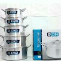 Silver Cooking Pot Set 5-Pieces Set aluminium  Silver Steel Pots Set Best Quality Kitchen Ware Cookware Cooking Pots. 