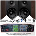 Powerful Bluetooth Stereo Amplifier with Digital Echo Light Effect and Dual Mic Support for 8 to 12 Inch Speakers. 