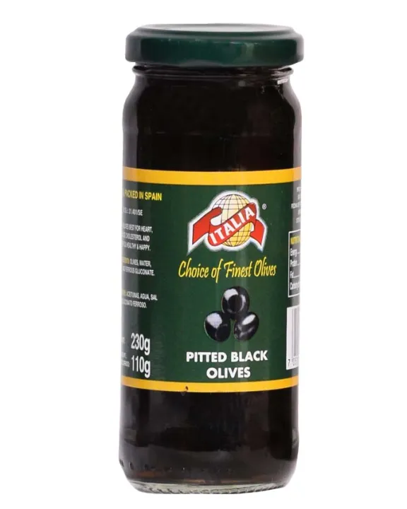 ITALIA%20Pitted%20Black%20Olives%20230/110%20gm%20-%20Image%202