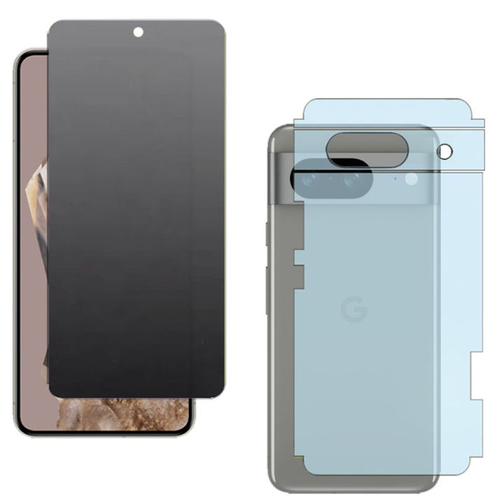 ECLIX Google Pixel 8 Ceramic Matte Glass Protector ( NO Black Border) Un-Breakable Anti-shock Anti-Glare Anti-Finger Tempered Screen Protector Fiber sheet Anti-Glare Born PUBG+ Back Matte Protector Soft Skin Sheet Carbo
