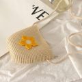 Birthday Gifts Straw Children's Straw Beach Bag Casual Cute Crossbody Bag Heart Pattern Shoulder Bag Kids. 