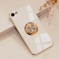 For iPhone 8 Plus/iPhone 7 Plus Luxury Electroplating Soft TPU One-piece Shell with Ring is Compatible case. 