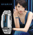 Shenzhen manufacturers wholesale LED electronic fashion personality 3D mirror neutral chain waterproof watch drop shipping. 