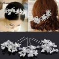 U-Shape Pearls Flower Hair Pins Wedding Bridal Hair Pins 2 PCS. 