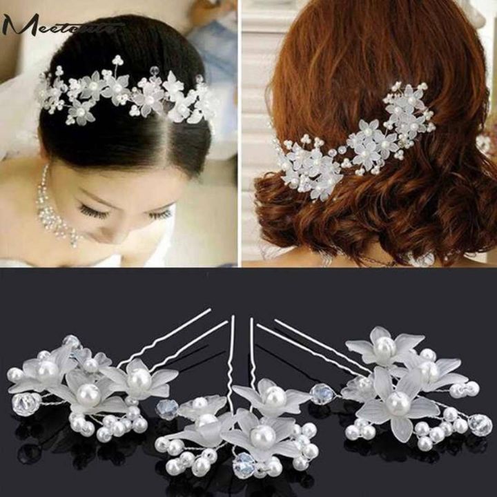 U-Shape%20Pearls%20Flower%20Hair%20Pins%20Wedding%20Bridal%20Hair%20Pins%202%20PCS%20-%20Image%202