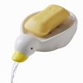 Soap Dish Self Draining Soap Holder Cute Duck Shape Soap Rack for Shower Bathroom Tub Kitchen Sink CeramicTray Holder (Duck). 