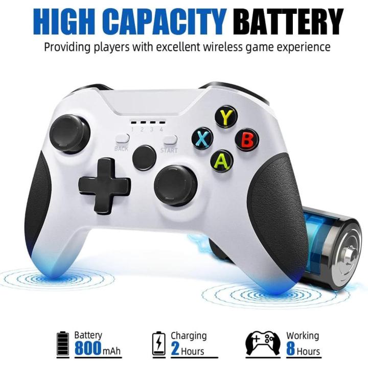 Xbox one Wireless Controller PC Game Controller, 2.4GHZ Wireless Game Controller Compatible with Xbox One/One S/One X and PC with Built-in Dual Vibration （White)