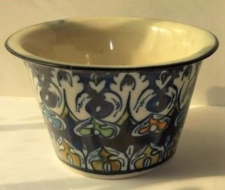 Blue%20Pottery%20Plant%20Pot%20Handmade/%20Hand%20painted,%20Height:%203.5%20Inches%20-%20Image%203