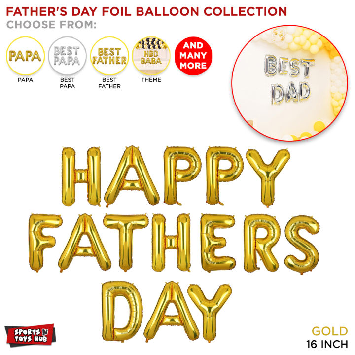 Customize Fathers Day Foil Balloon Collection For Happy Father Celebration Decor In Dining, Drawing Room & Lounge Personalized Ballon To Celebrate Dad Special Day Decorate Your Home And Party Venue Photo Booth Party Supplies Balloons : UvaxEKHx