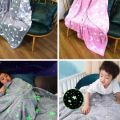 Children's Night Fluorescent Blanket Coral Flannel Glow Flannel Home Rug Children's Fluorescent Blanket. 