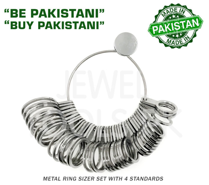 Metal Ring Sizer Sizing Guage Gauge Finger Size Measure Measuring Set 4 Standards Jewelry Jewellery Tool US JP EUR HK